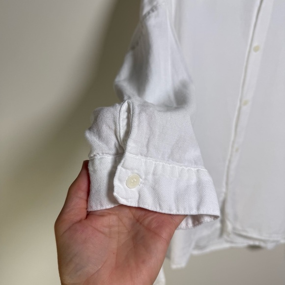 CP Shades Rooney Boxy Crop Blouse in White Cotton Voile Size Large - Picture 3 of 7